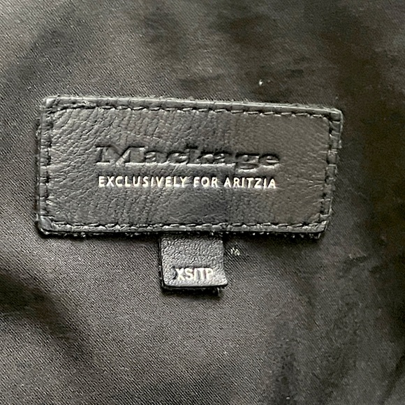 Mackage for Aritzia Kenya Lamb Leather Moto Jacket Black sz XS - Picture 4 of 10